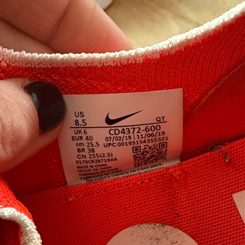 Nike Red Orange React Running Infinity Women's Sn… - image 2